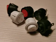 Rocker-Switches Round ON-OFF Black White Mini KCD1-105 6pcs 20mm-Diameter 2-Pin Red