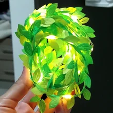 String-Lights Fairy-Light-Decor Leaf Garland Copper-Wire Forest-Table LED Christmas Tiny