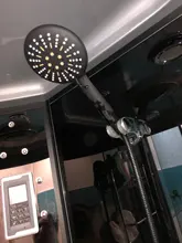 Shower-Head Wall-Mounted Hand-Held Black 3-Function with Matte