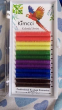 Kimcci 6 Arco Iris Color de la mezcla de pestaña de visón Extensión Profesional de pestañas falsas individuales de caramelo, Maquiagem cilios