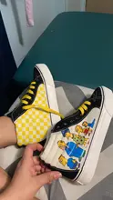 Zapatillas de lona con estampado de dibujos animados para hombre y mujer, zapatos vulcanizados de alta calidad para monopatín, primavera y verano