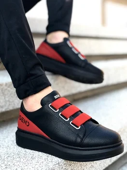 

BA0029 3 Tape Legend Black Red High Bottom Casual Shoes 426295506
