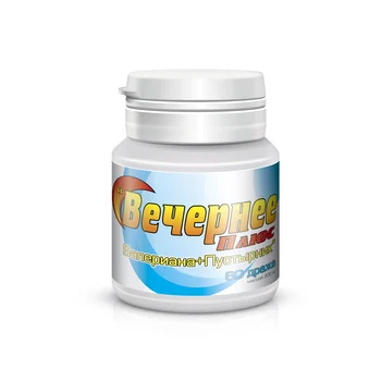 

Evening plus 60 pills. Natural vitamins for a calm sleep based on natural components of plant origin.
