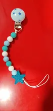 XCQGH-Cadena de chupete para bebé, cuentas de silicona con cuentas hechas a mano, pentagrama, chupete para bebé, cadena perdida