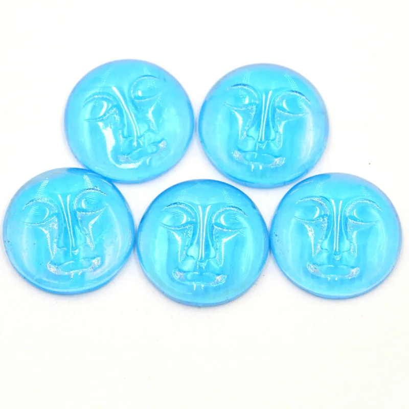 

Special 18x18mm Aqua Quartz Moon Goddess Face Cabochon Cab(5 Piece) Gift For Girls