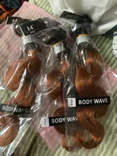 T1B/27-mechones de pelo ondulado brasileño degradado, extensiones de pelo ondulado rubio miel de 8-26 pulgadas, 1/3/4 Uds.