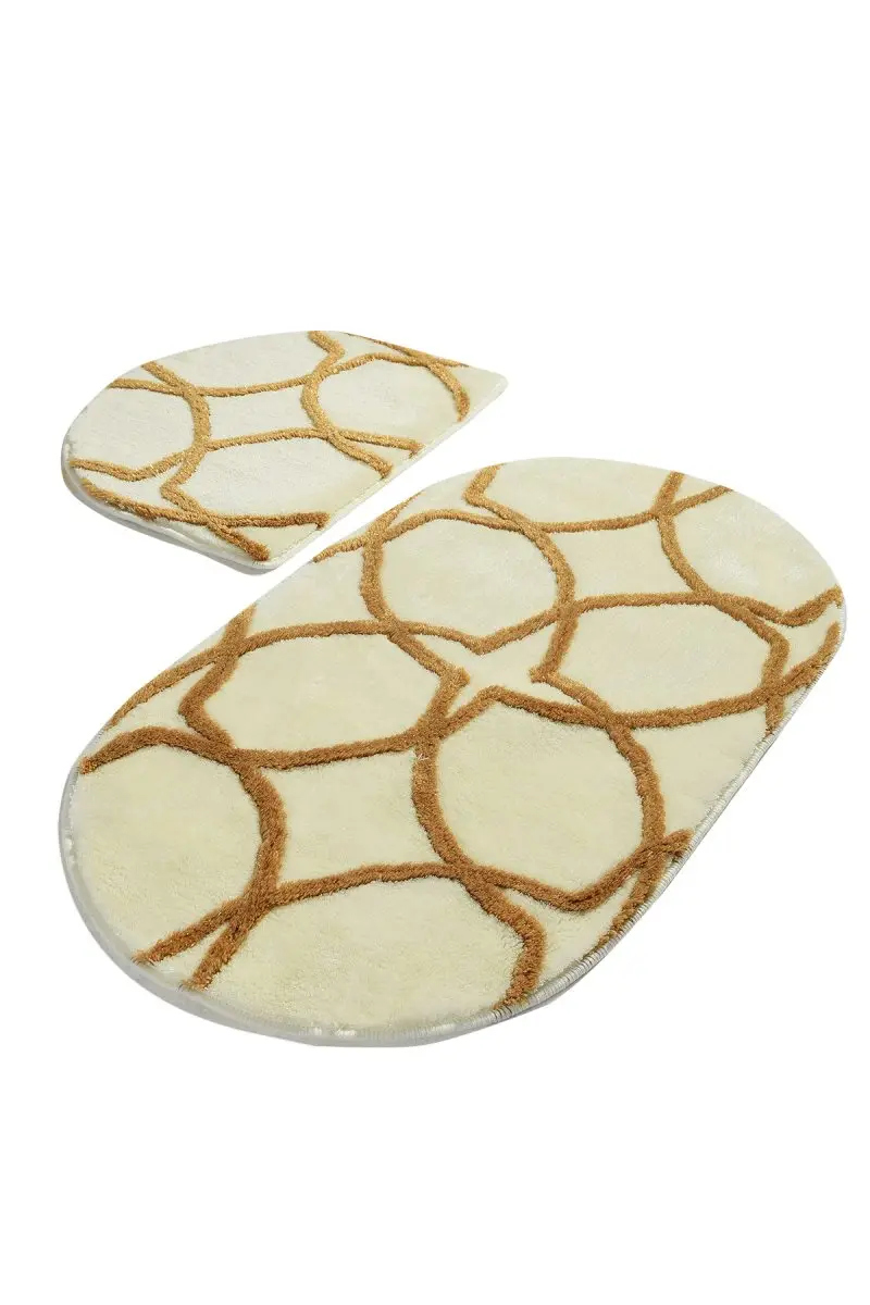 

Bath Mats Non Slip Anti Mould Mats Non Slip Anti Mould Bonne Gold 2'Li Set 60X100 Cm- 50X60 Cm