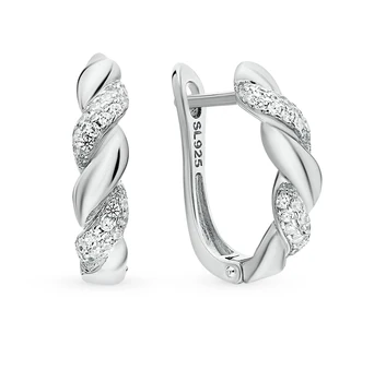 

Silver earrings with cubic zirconia sunlight sample 925