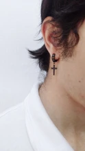 Pendientes sin perforación de acero inoxidable para hombre y mujer, pendientes sin perforación, Color negro, dorado, Cruz, gótico, Punk, Rock, 1 Uds.