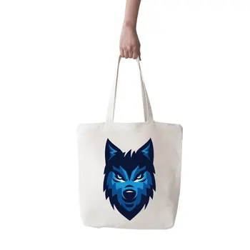 

Angemiel Bag Large Aggressive Wolf Picture Shopping Beach Tote Bag