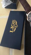LIGE-Reloj ejecutivo de lujo para hombres, cronógrafo de cuarzo, con correa de cuero e indicador de fecha, estilo casual, a la moda, marca superior, con caja