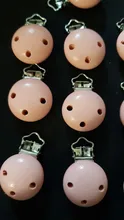 10 unids/lote 3 colores de madera chupete Clip bebé dentición cuentas Clip accesorios para DIY Cadena de chupete herramienta venta al por mayor