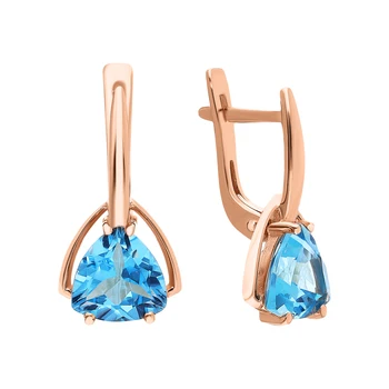 

Gold earrings with Topaz sunlight sample 585