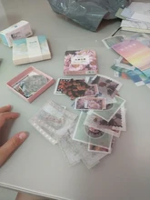 JIANWU-pegatina washi del mundo del Color 80 hojas, pegatina de gran capacidad, bolsa DIY, diario, cuarderno de recortes con pegatinas decorativas