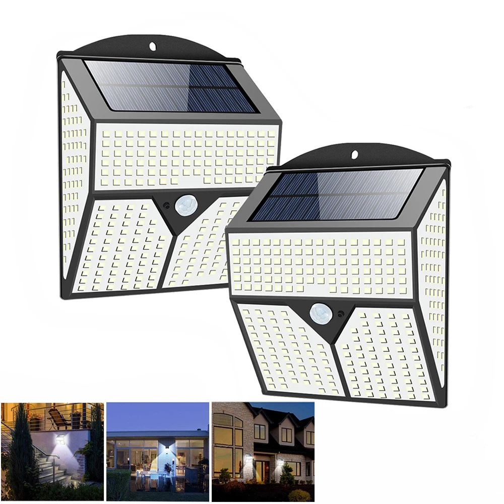 436 LED PIR Motion Sensor Wall Light Solar Power Waterproof Outdoor Garden Lamp