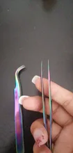 Pinzas de pestañas de acero inoxidable, pinzas profesionales para extensión de pestañas, pinzas para cejas, pinzas rectas y curvadas, herramientas de maquillaje, 1 Uds.
