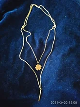 Collares multicapa y colgantes de trébol para mujer, cadena larga de Color dorado, collar, joyería de acero inoxidable
