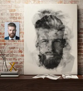 

Personalized Male Abstract Charcoal Illustrative Canvas Print (50x70 cm.) 7