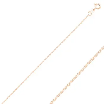 

Angemiel 925 Silver 30 Micron Tıraşlı Forse Rose Gold Plated Chain Necklace-45cm