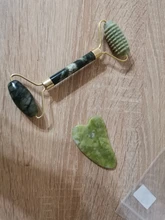 Rodillo masajeador Facial de dos cabezales, piedra de Jade, Estiramiento Facial, manos, piel corporal, relajación, belleza para delgazar piel sana, herramientas de cuidado
