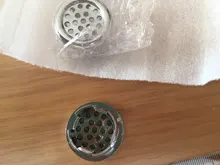 Tapa redonda para agujero de rebosadero, cubierta de desbordamiento para fregadero de cerámica, plástico/Cobre, cromado, 1 Uds.