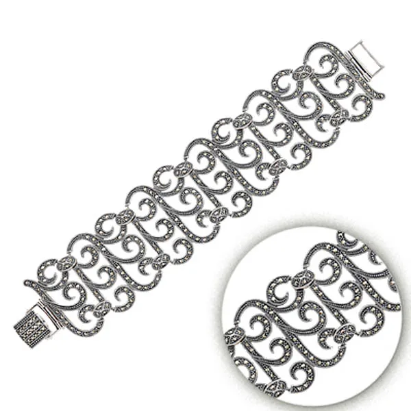 Серебряный 925 пробы Браслет из марказита