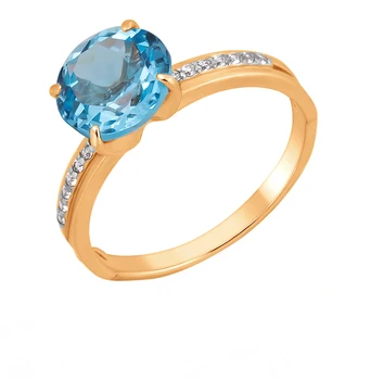 

Gold ring with Topaz and cubic zirconia sunlight sample 585