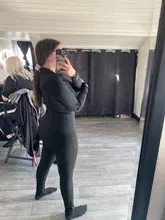 Además de Mono para las mujeres Romper 2020 de suerte etiqueta Casual de manga larga delgada cuello alto Catsuit cremallera de deporte ropa de mono negro