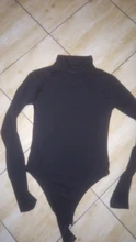 Las mujeres negro Body de manga larga de otoño e invierno mono cuello alto vestido ajustado Sexy para mujer cintura alta mameluco cuerpo Femee