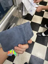 Cartera corta de cuero recubierto para hombre, billetera Retro de triple Vertical, billetera coreana para jóvenes, varias tarjetas, moda 2020