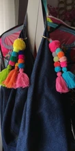 Llavero hecho a mano con cuentas bohemias, bolsa de mano con pompón, colgante, para regalo de Año Nuevo, 1 unidad