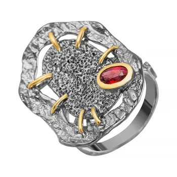 

Silver ring with Garnet sunlight