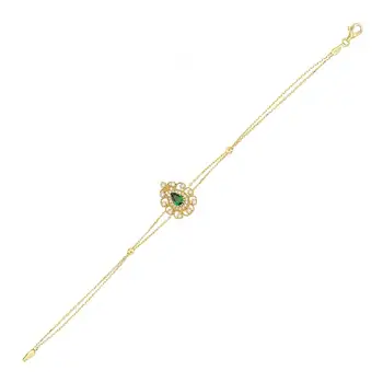 

Green Drop Cubic Zirconia Gold Bracelet 01-410-BLB133-2