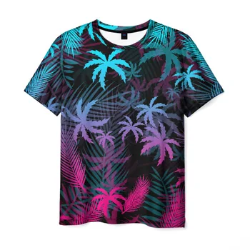 

Men's T-shirt 3D neon palm trees