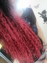 La naturaleza pelo Afro Pelo Rizado mechones extensiones con cierre Ombre oro 30 pulgadas suave súper largo pelo sintético del pelo de la onda