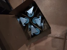 Casters Wheels Trolley Swivel Brake Soft-Rubber-Roller NAIERDI Heavy-Duty Platform 2inch