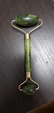 Rodillo masajeador Facial doble cabezas de piedra de Jade Estiramiento Facial manos la piel del cuerpo de relajación de belleza para delgazar piel sana, herramientas para el cuidado de