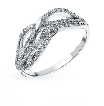 

Silver ring with cubic zirconia sunlight sample 925 test