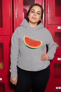 

Angemiel Wear Watermelon Gray Women 'S Hooded Sweatshirt