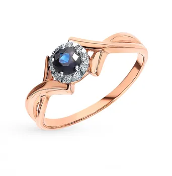

Gold ring with sapphires and diamonds sunlight sample 585