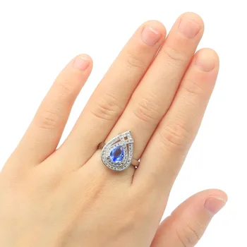 

19x14mm On Sale New Created Violet Tanzanite Zirconia Rings for Women Engagement Ring Party Gift Wholesale Drop Shipping