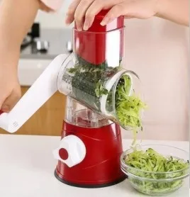 Red Многофункциональный измельчитель лезвия кухонный инструмент картофель морковь резак для овощей Терка мастер круглый мандолин нержавеющая сталь - Цвет: Red