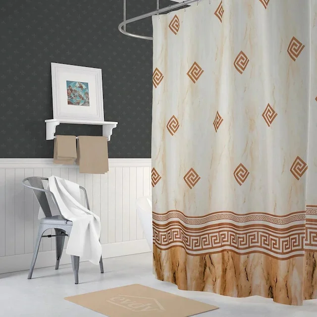 

Geometric Pattern Bathroom Shower Curtain 4860 Double Wing 2X110x200 250184065