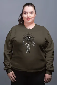 

Angemiel Wear Leaves And Eye Green Women Sweatshirts