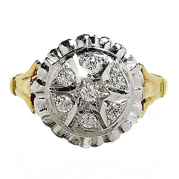 

18k solid gold ring mobile cubic zirconia [542S]