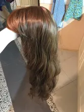 Largo SHANGKE-Peluca de pelo rizado sintético resistente al calor para mujer, pelo falso Natural con parte de pelo medio