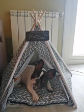 Pet-Tent House Kennels Teepee Puppy-Cat Cave Kitten Outdoor Portable Linen with Mat
