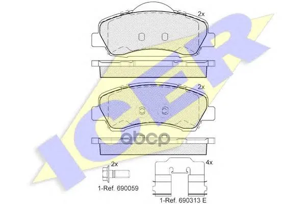 182131_колодки Дисковые Передние! Peugeot 301 1.2vti/1.6vti 12 Icer 182131 Icer арт. 182131