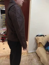 Chaqueta de cuero de vaca para hombre, abrigo de piel de vaca, grueso, de calidad, Estilo vintage, regalo, envío gratis