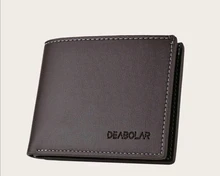 Cartera de cuero sintético para hombre, cartera masculina de marca de lujo con dos pliegues, estilo Casual, de Color sólido, para abrir moneda monedero, gran oferta